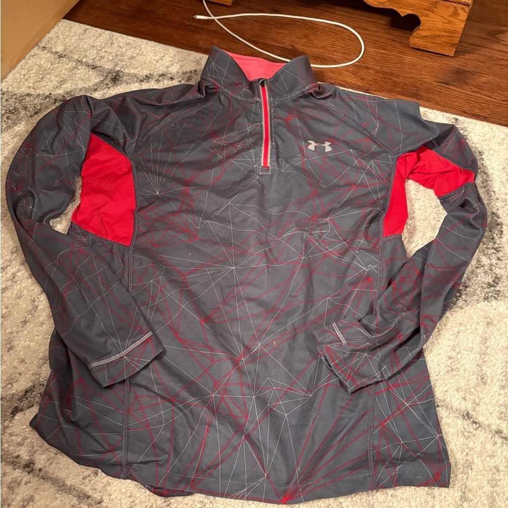 Under Armour Red and Black Athletic Top